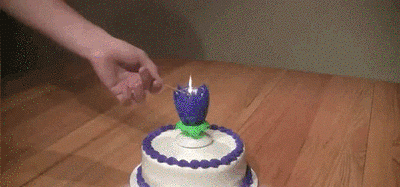 Spinning and Singing Birthday Candle