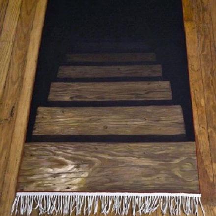 This Optical Illusion Stairs To Darkness Rug Makes It Look Like You Have a Secret Stairway
