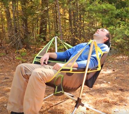 Reclining swinging deals camp chair