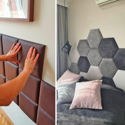 Stick-on Hexagon Wall Panels Are a Super Easy Way To Spice Up Your Bedroom Design