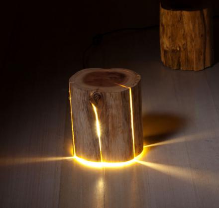 These Incredible Log Lamps Are Made From Old Salvaged Logs