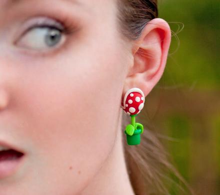 Super Mario Piranha Plant Earrings