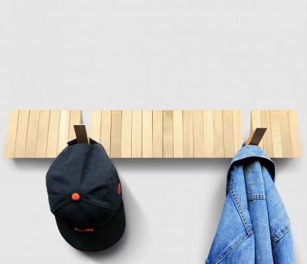 Switchboard: A Sleek Wooden Coat Rack With 25 Optional Hooks