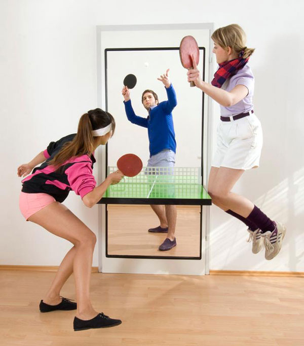 Table Tennis Door - Door That Folds Down Into a Ping Pong Table