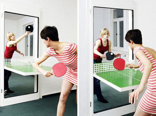 Table Tennis Door Door That Folds Down Into A Ping Pong Table