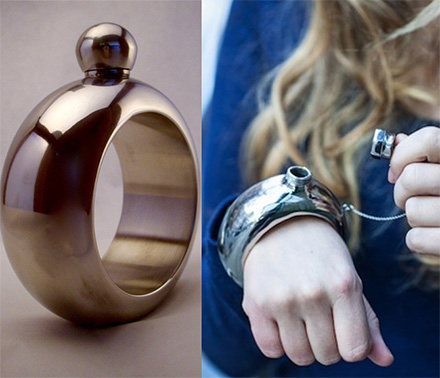 The Bracelet Flask Lets You Hold a Couple of Shots Right On Your Wrist