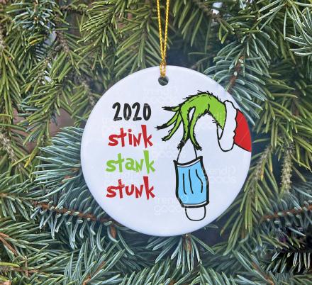 These Grinch Stink Stank Stunk Christmas Ornaments Will Make The Holidays More Tolerable