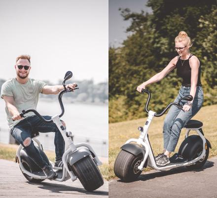 The Scrooser Is An Electric Kick Paddle Scooter Combined With a Moped