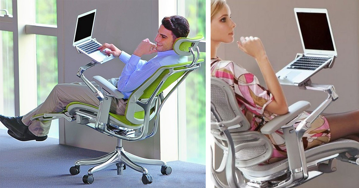 This Ultimate Office Chair Has A Laptop, Chair With Laptop Desk Attached