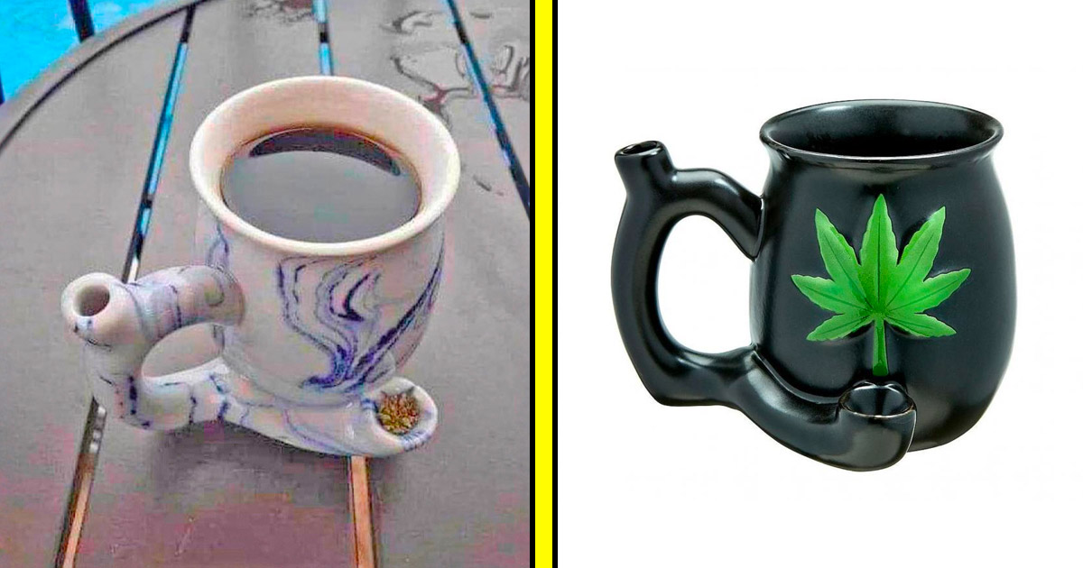 Coffee Mug Pipe Ceramic Novelty Herb Black Coffee With Built-in Pipe -  iTeeUS