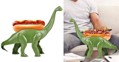 The Weeniesaurus Is a Dinosaur Shaped Snack and Hot Dog Holder