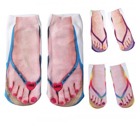 sandal print socks