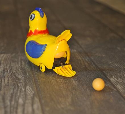 egg laying chicken toy