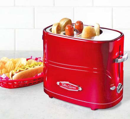 Nostalgia Coca-Cola 2 Slot Bun Mini Tongs, Hot Dog Toaster Works