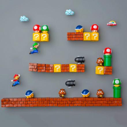 These 3D Mario Fridge Magnets Let You Build Your Own Mario Level