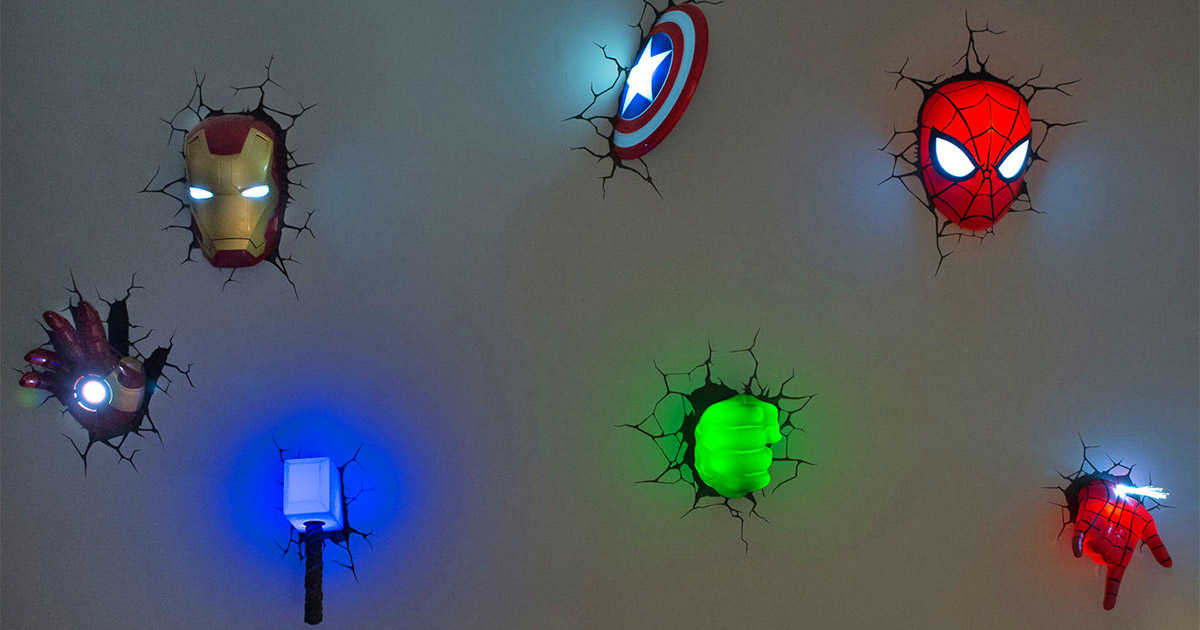 These 3d Superhero Night Lights Are Perfect For Any Marvel Bedroom - Marvel 3d Wall Lights Australia