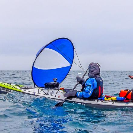 This has to be the best (and funniest) DIY kayak sail ever made