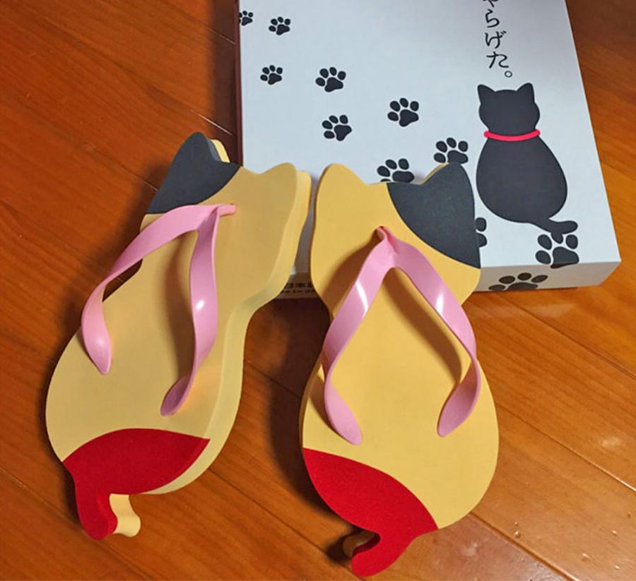 cat shaped flip flops