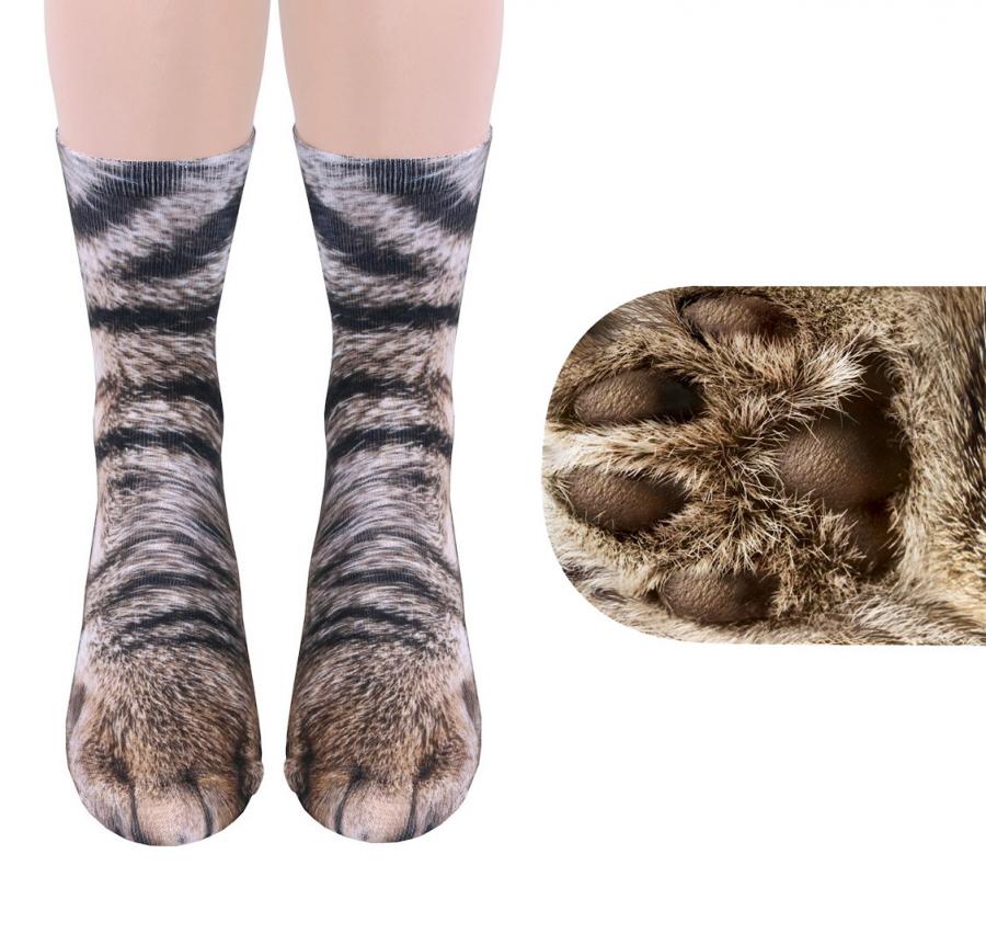 3D Printed Animal Paw Long Socks Funny Chicken Cat Leg Toe Sock Cute ...