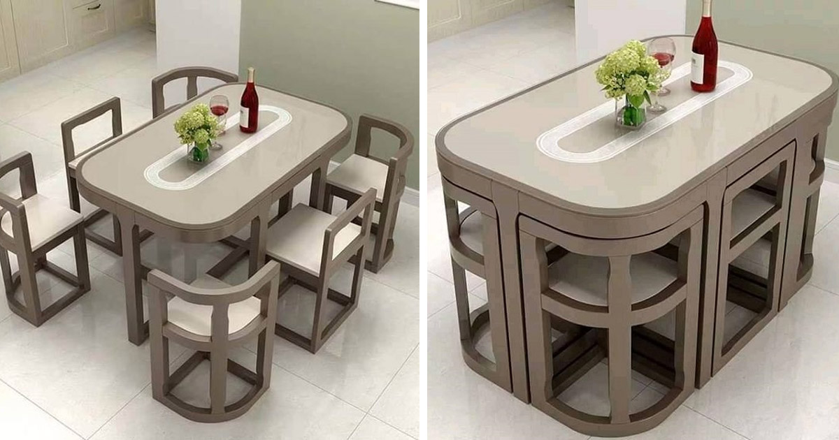 Space Saving Tuck Under Dining Tables, Round Table Chairs Fit Underneath