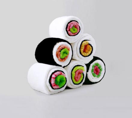 These Sushi Towels Roll Up To Look Like Giant Sushi Rolls