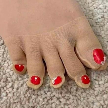 These Toenail Stockings Come With Pre-Painted Toenails For The Lazy