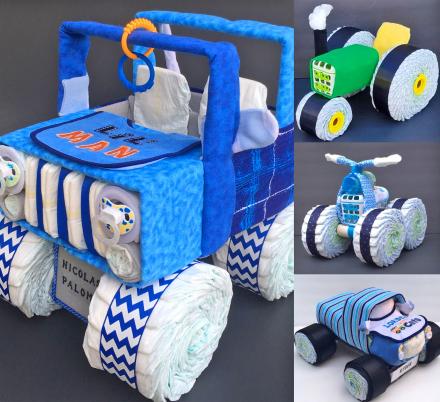 These Trucks and Tractors Made From Diapers Make For The Cutest Gift To New Parents