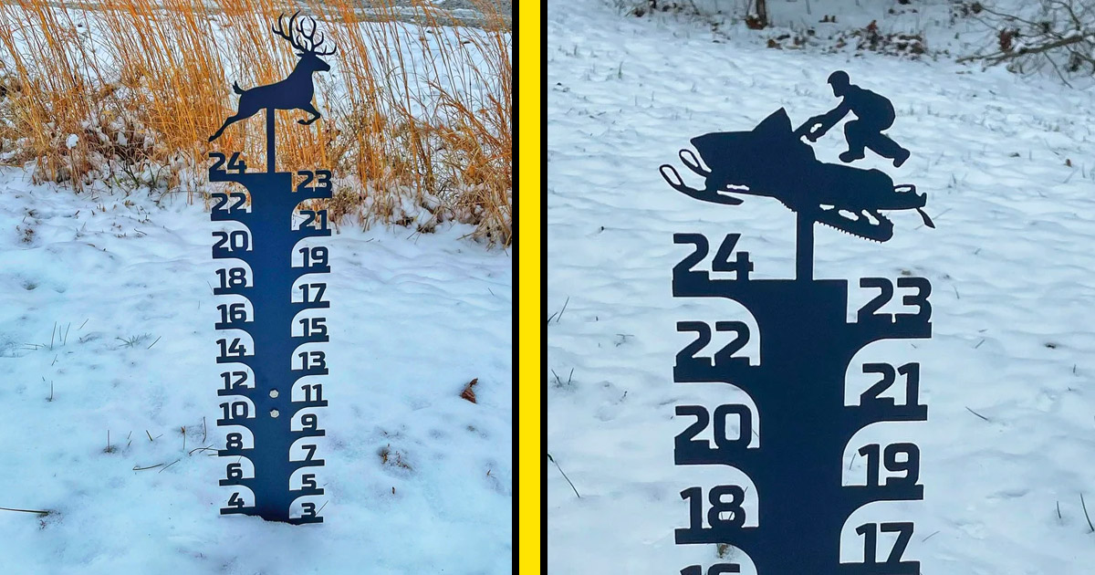 These WinterThemed Metal Snow Gauges Are The Perfect Addition To Any
