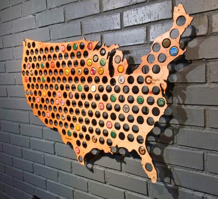 These Wooden Beer Cap Maps Are Perfect For Beer Cap Collectors