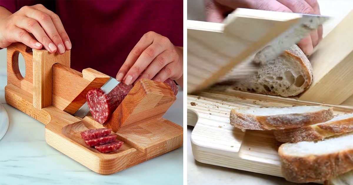 This 19th Century Wooden Sausage Cutter Makes Slicing Meats and Cheeses  Very Satisfying