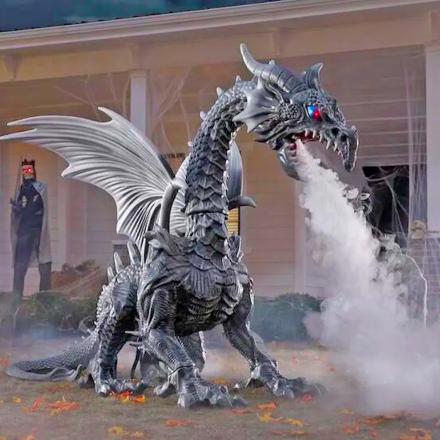 This 6 Foot Tall Fog Breathing Dragon Is The Ultimate Halloween Yard Decor