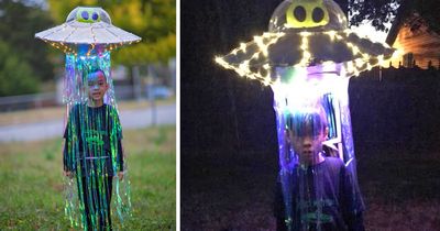 This Abducted By An Alien In UFO Costume Might Be The Greatest Halloween Idea Ever