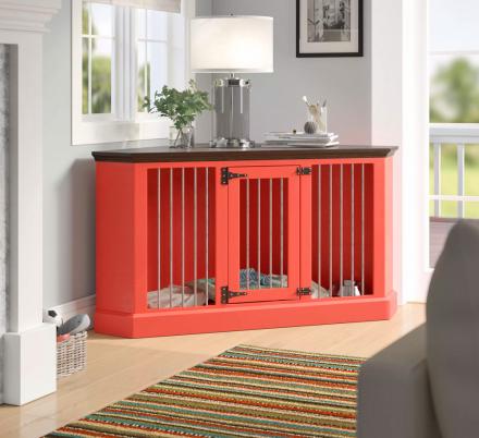 This Amazing Corner Credenza Also Doubles as a Pet Crate