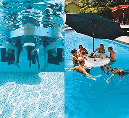 This Floating Bar Table Is Perfect For Partying On a Lake Or In a Pool