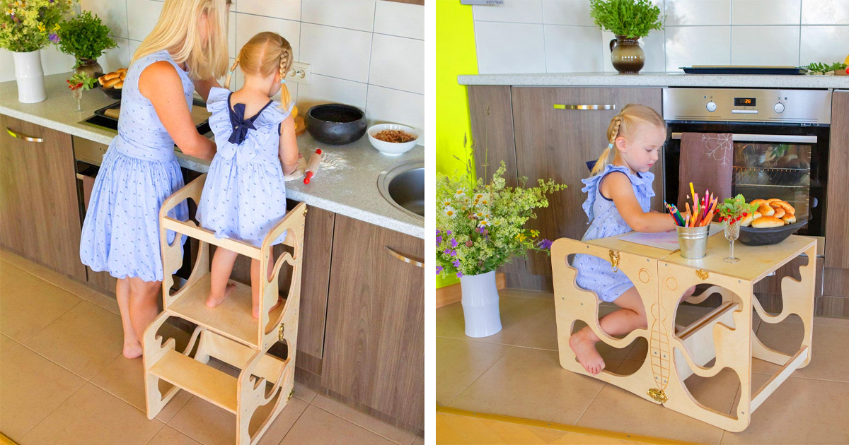 toddler kitchen tower and table