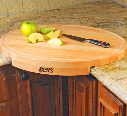 Navaris Corner Countertop Cutting Board - 12.6 x 16.5 Acacia Wood Round  Cutting Board - Space Saving Chopping Board for Kitchen Counter Corners