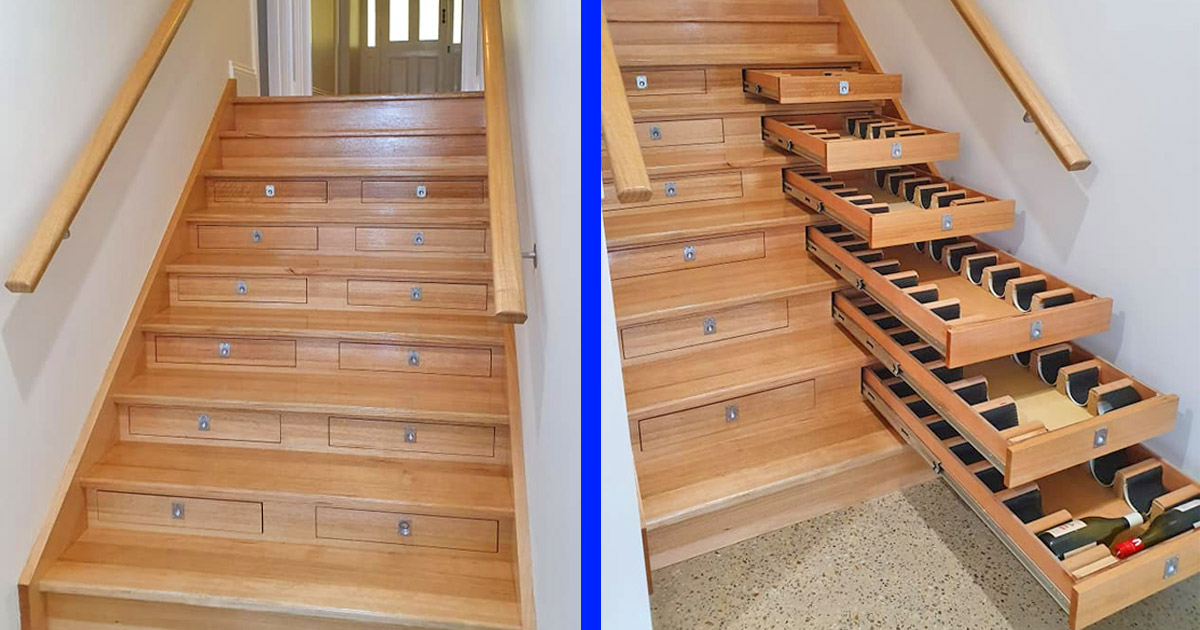 This Builder Turned Their Staircase Into an Incredible Wine Cellar
