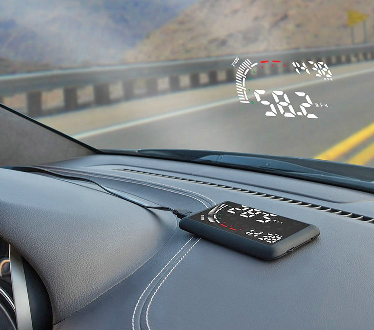 Hud Head Up Display Gps Speedometer Car Gadgets On The Windshield