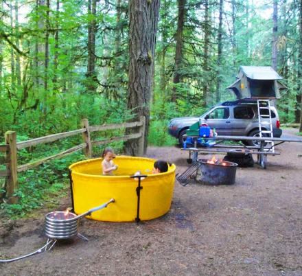 There S A Collapsible Camping Hot Tub That Can Be Set Up Practically Anywhere