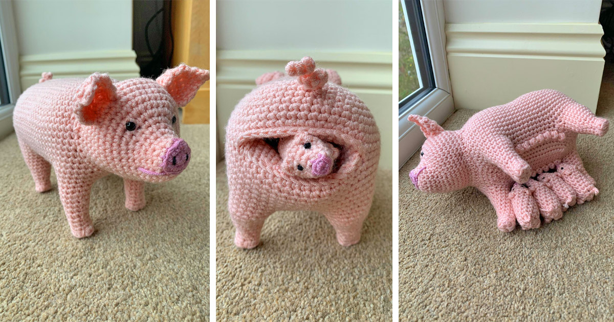 Pig With Piglets Crochet Pattern -  Canada