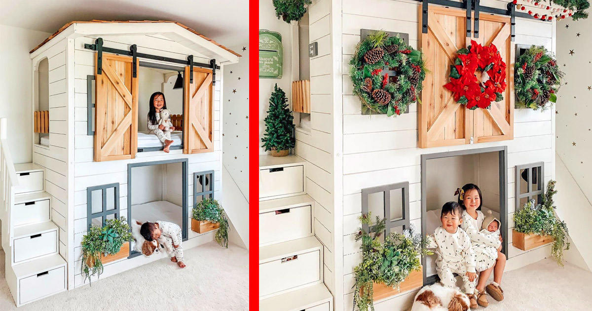 This Diy Farmhouse Bunk Bed Is The Most