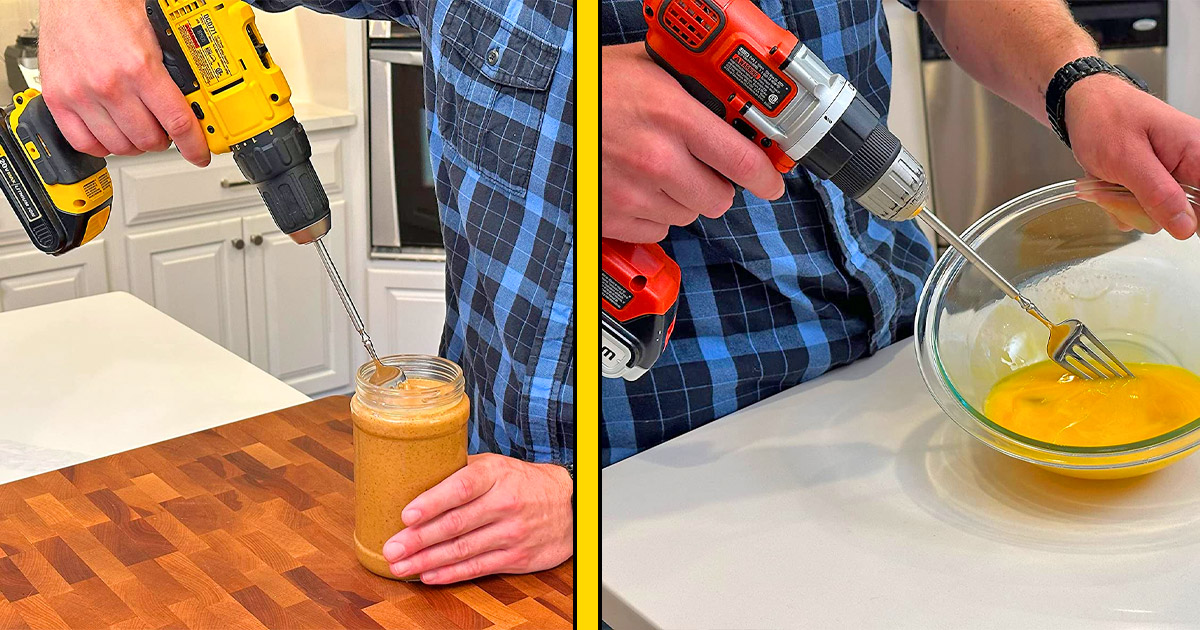 This Fork Drill Bit Might Be The Manliest Way To Beat Eggs and Eat