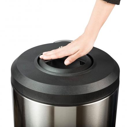 This Garbage Can Has a Built-in Manual Trash Compactor