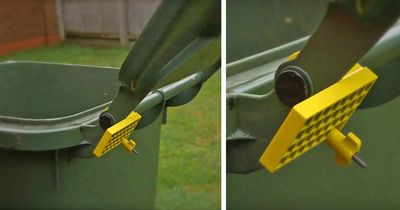 This Genius Garbage Can Lid Assist Stops The Trash Lid From Slamming Backwards