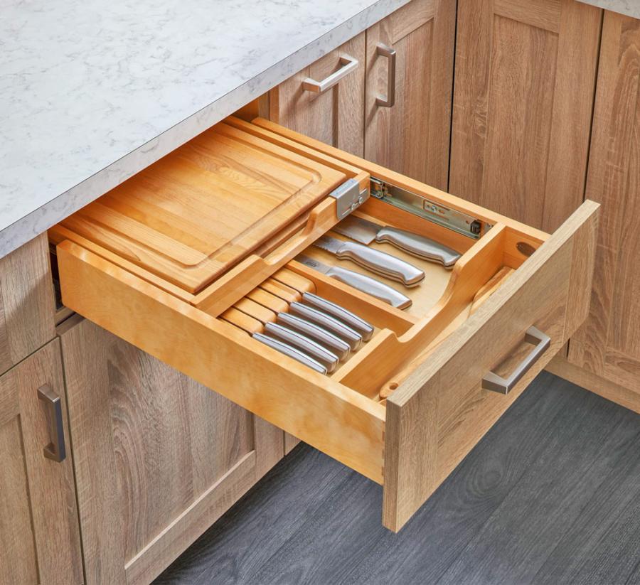 Genius Knife Drawer Locks Your Knives, Kitchen Cabinet Combination Locks