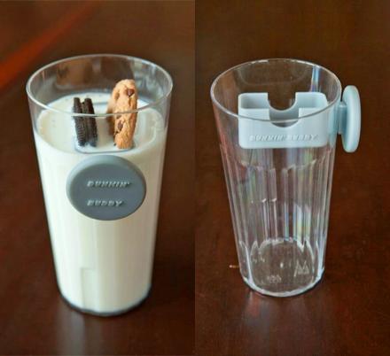 Ohso Little Cookie Dipper - 8 oz Glass, Oreo Cookie Dunker Funnel, 4 Cookie Dipping Milk Levels, Dunk 2 Cookies at Once, Holds Cookies at Desired