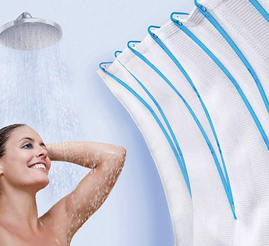 Genius Shower Curtain Space Extender, Shower Curtain Ring Extenders