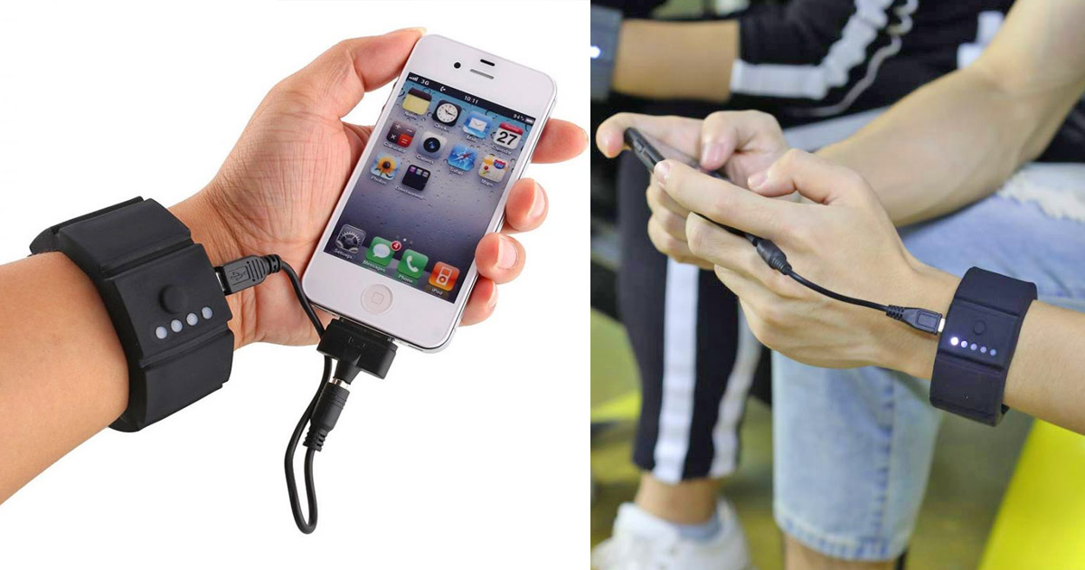 NiftyX Leather Bracelet Acts as a Charging Cable with Builtin Power Bank   Gadgetsin