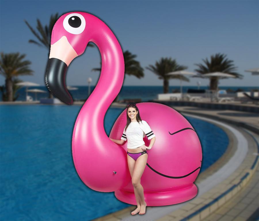 This Giant Flamingo Pool Float Measures a Massive 11 Feet Tall.
