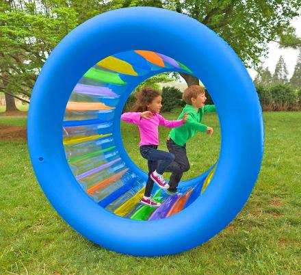 giant inflatable colorful rolling wheel